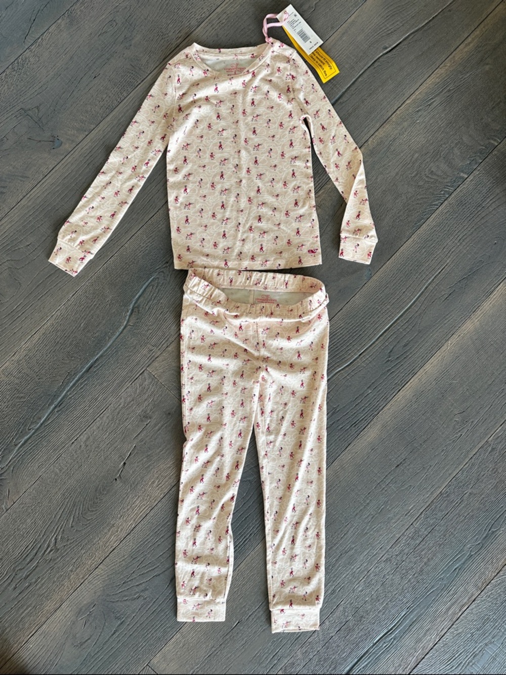 Vineyard Vines Pink Skating Long-Sleeve Kids Pajama Set